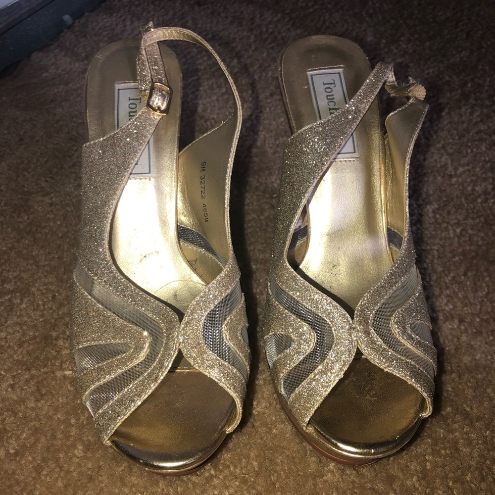 Gold Glitter Heels